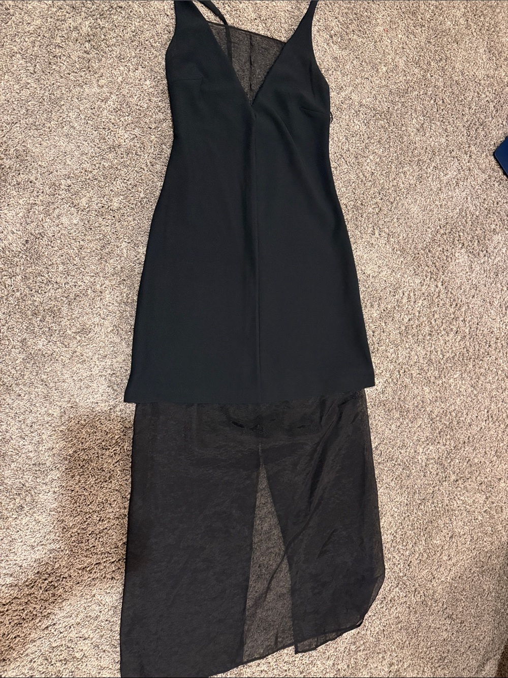 Abercrombie & Fitch Black Sheer-Hem Dress
